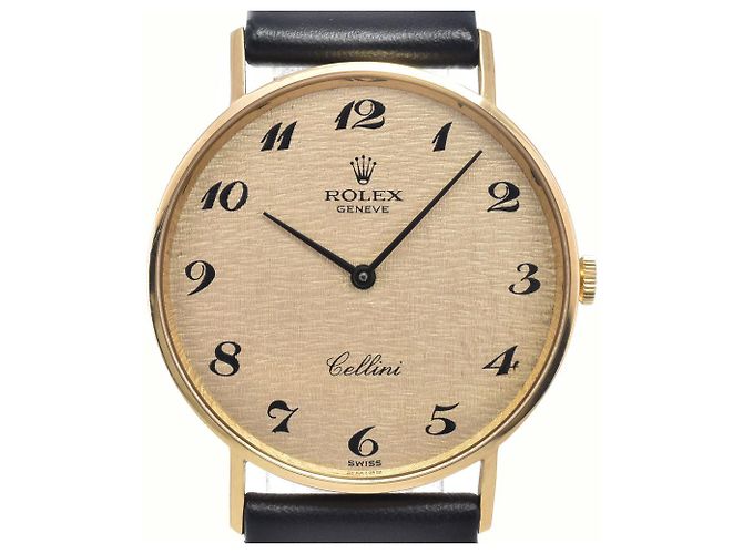 Rolex Cellini Round Quartz Yellow Gold and Alligator 25 - vista 4