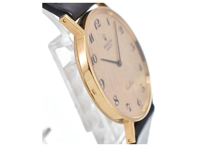 Rolex Cellini Round Quartz Yellow Gold and Alligator 25 - vista 5
