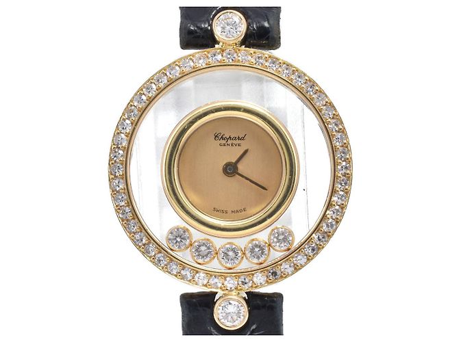 Chopard Happy Diamonds Round Quartz Yellow Gold with Diamond Bezel and Floating Diamonds 23 - vista 4