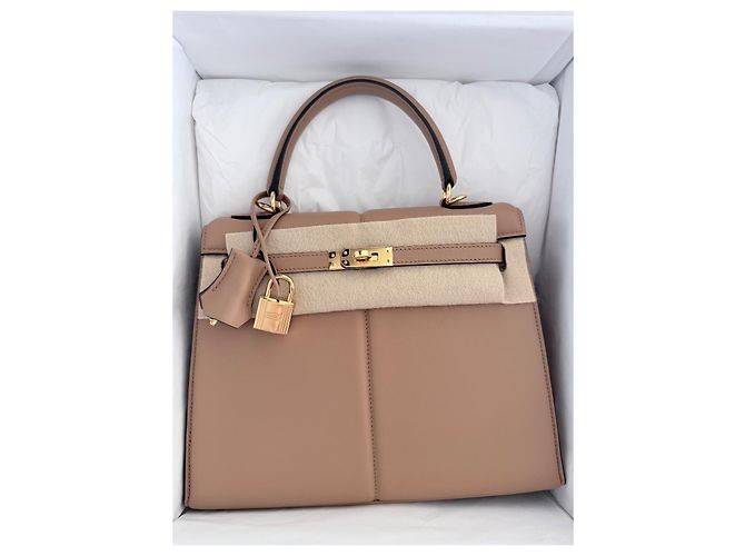 Hermès Kelly 25 Sellier Limited Padded Chai Gold - vista 3