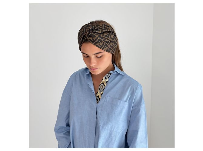 Fendi FF Monogram Turban-Stirnband Braun - Ansicht 6