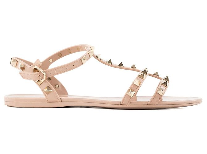 Valentino Garavani VALENTINO - Sandali Valentino Rockstud in gomma nude (T37) - vista 2