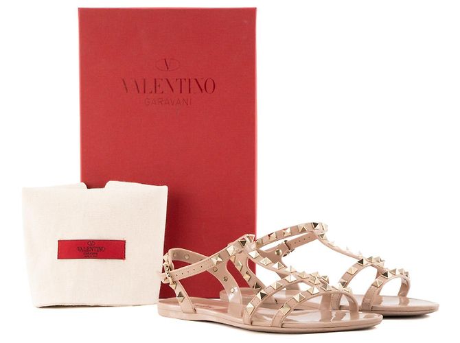 Valentino Garavani VALENTINO - Sandali Valentino Rockstud in gomma nude (T37) - vista 6