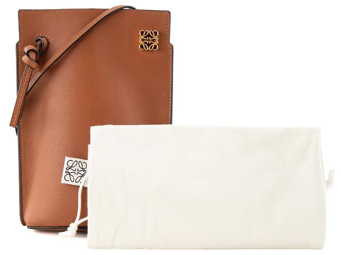 LOEWE - Borsa a tracolla Dice Pocket Loewe in pelle liscia marrone - vista 10