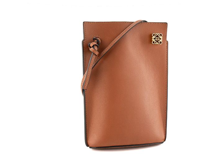 LOEWE - Borsa a tracolla Dice Pocket Loewe in pelle liscia marrone - vista 2