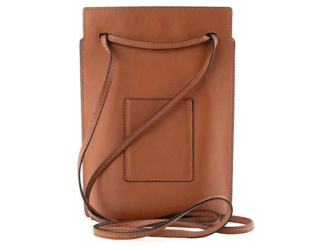 LOEWE - Borsa a tracolla Dice Pocket Loewe in pelle liscia marrone - vista 3