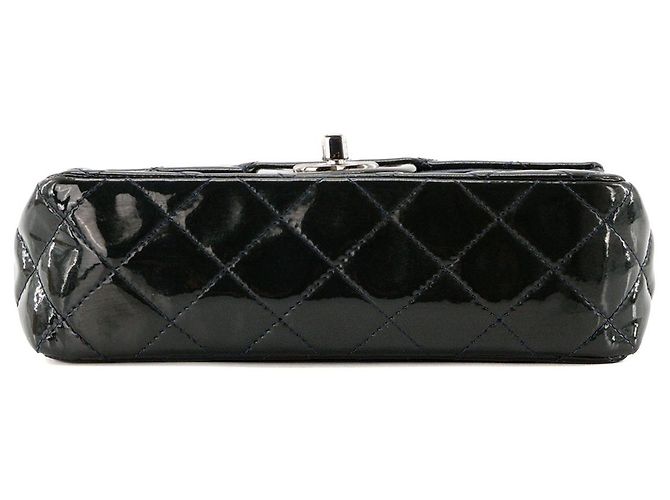 CHANEL - Borsa a tracolla Classic/Timeless Mini Rectangle Chanel in pelle verniciata kaki - vista 4