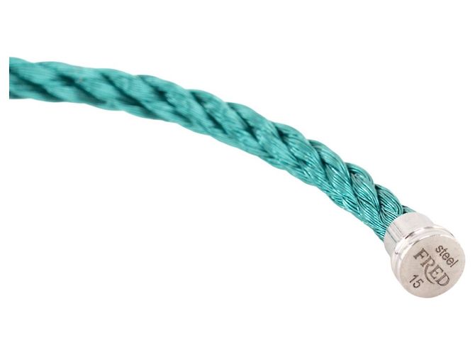 FRED - Bracciale Fred Cable in acciaio blu paraiba (T15) - view 2