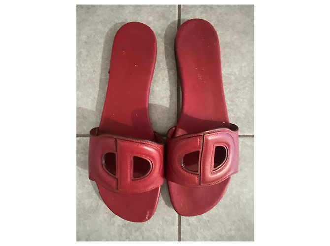 Dior Dway Sandali Bassi in Pelle Rossa - vista 2