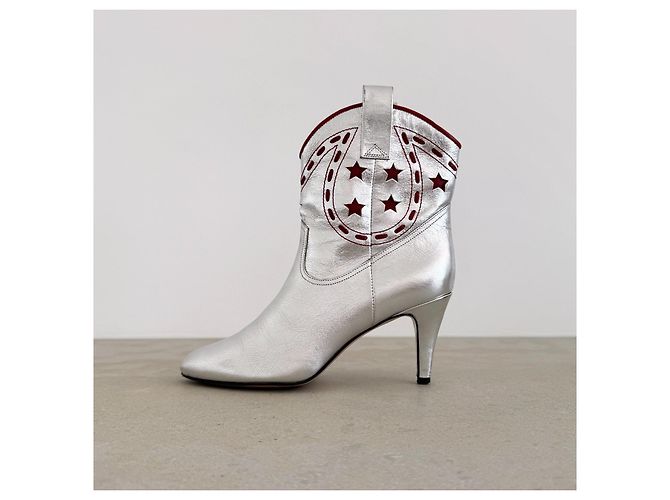 Stivaletti Marc Jacobs Argento Metallizzato con Stelle - vista 3