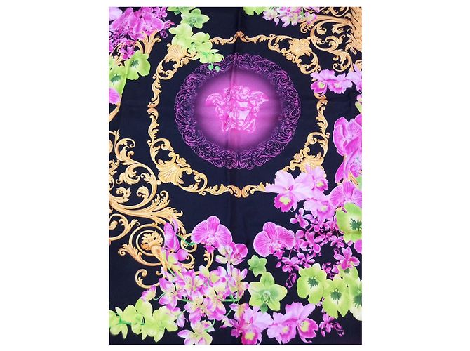 Foulard Versace in seta stampa floreale - vista 2
