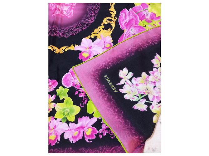 Foulard Versace in seta stampa floreale - vista 4