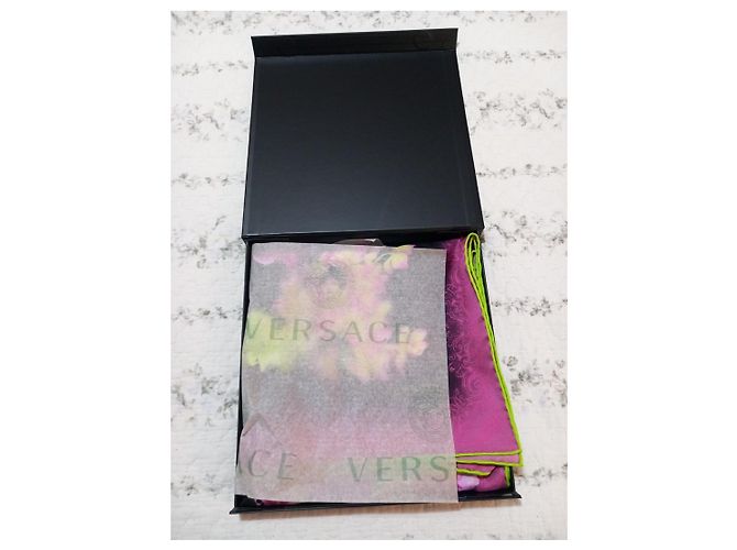 Foulard Versace in seta stampa floreale - vista 7