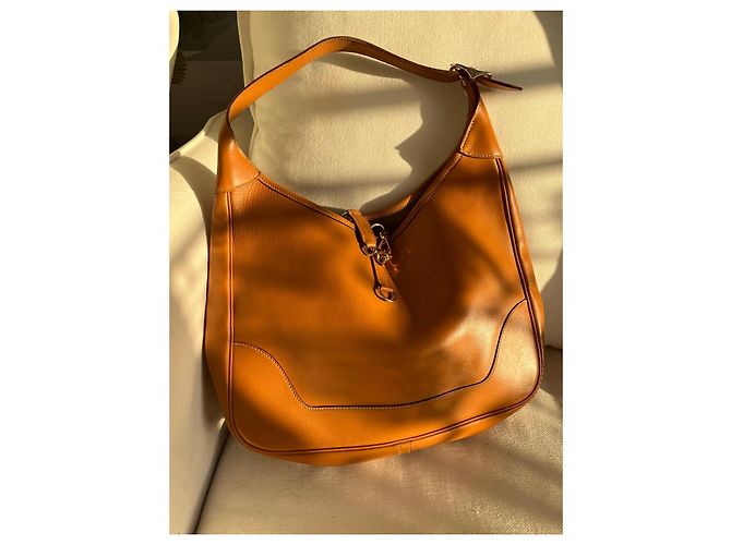 Hermès Borsa Trim in pelle camel - vista 14