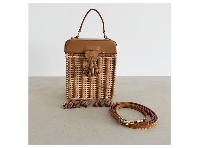 Autre Marque Serpui Mini Bolsa de Palha Tecida e Couro - vista 4