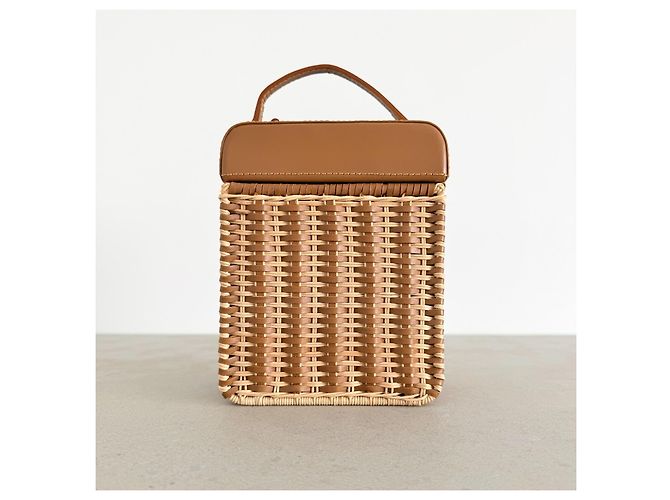 Autre Marque Serpui Mini Bolsa de Palha Tecida e Couro - vista 5