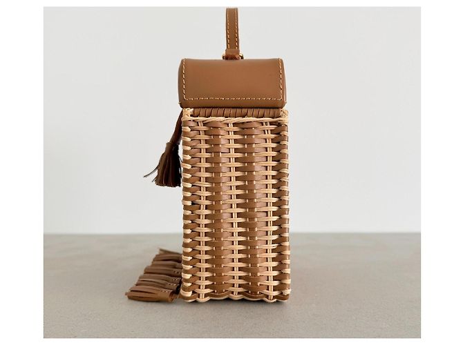 Autre Marque Serpui Mini Bolsa de Palha Tecida e Couro - vista 7