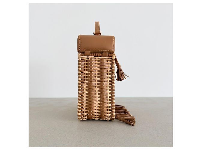 Autre Marque Serpui Mini Bolsa de Palha Tecida e Couro - vista 8