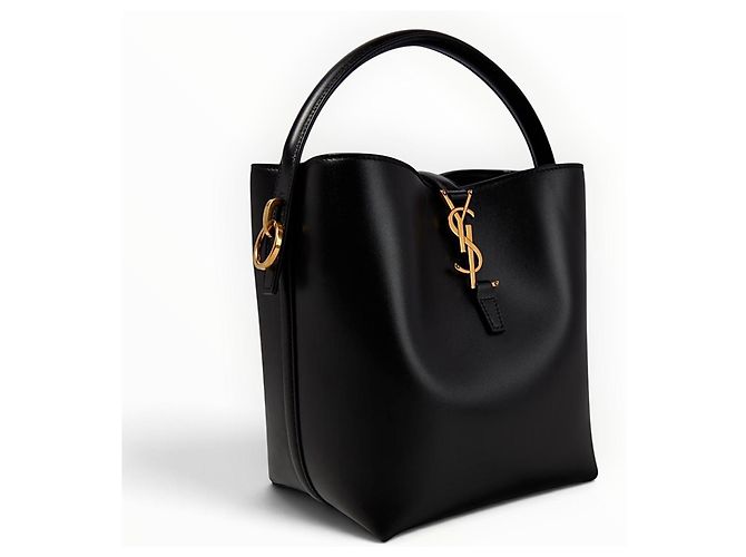 Autre Marque Borsa Saint Laurent Le 37 Mini in pelle nera - vista 12