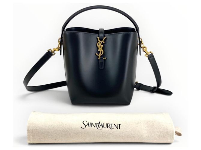Autre Marque Borsa Saint Laurent Le 37 Mini in pelle nera - vista 19