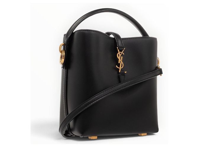 Autre Marque Borsa Saint Laurent Le 37 Mini in pelle nera - vista 2