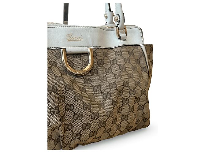 Gucci Schultertasche GG Canvas und Leder - Ansicht 3