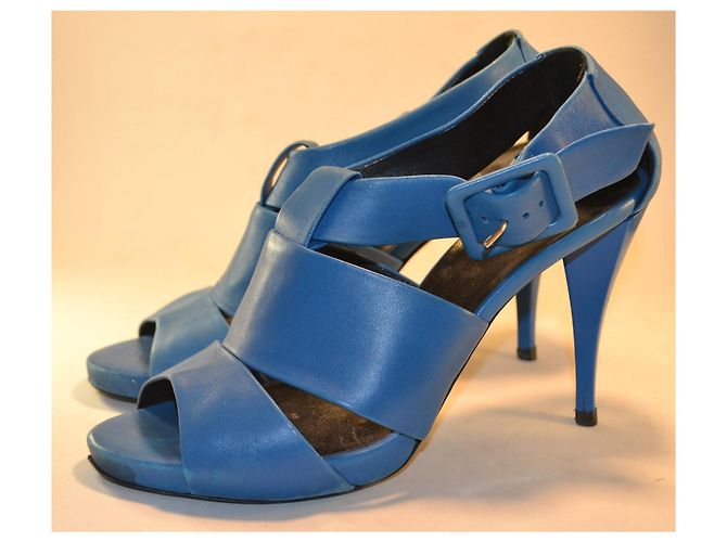 Pierre Hardy Sandali con Tacco in Pelle Blu - vista 2