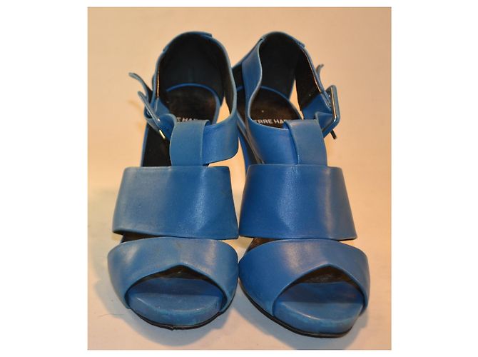 Pierre Hardy Sandali con Tacco in Pelle Blu - vista 3
