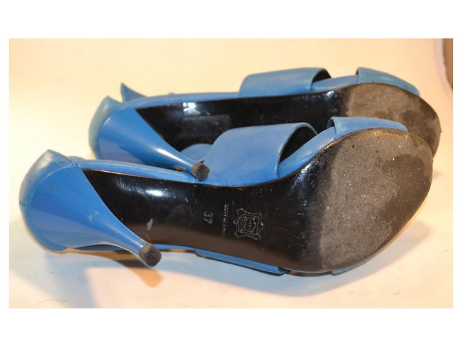 Pierre Hardy Sandali con Tacco in Pelle Blu - vista 5