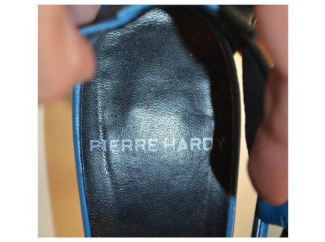 Pierre Hardy Sandali con Tacco in Pelle Blu - vista 7