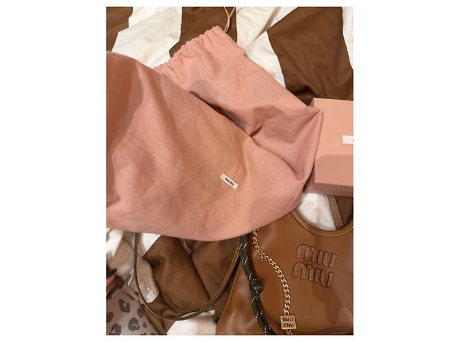 Miu Miu Borsa tote in pelle marrone - vista 10