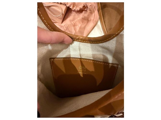 Miu Miu Borsa tote in pelle marrone - vista 7