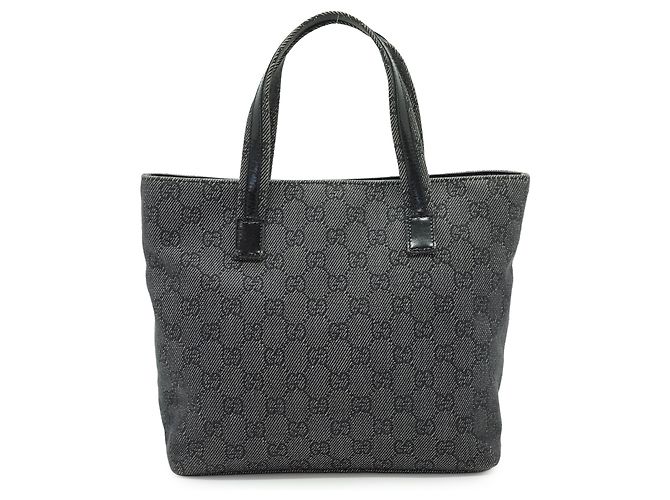 Gucci Borsa Tote in tela GG Monogram con doppia tasca frontale, Nero e Grigio - vista 2