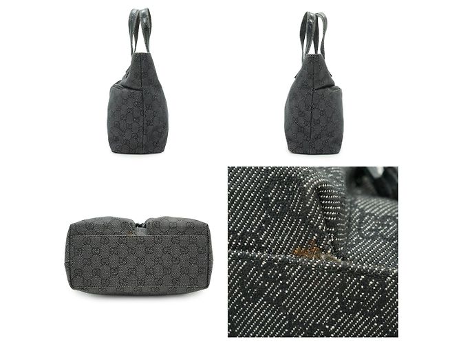 Gucci Borsa Tote in tela GG Monogram con doppia tasca frontale, Nero e Grigio - vista 3