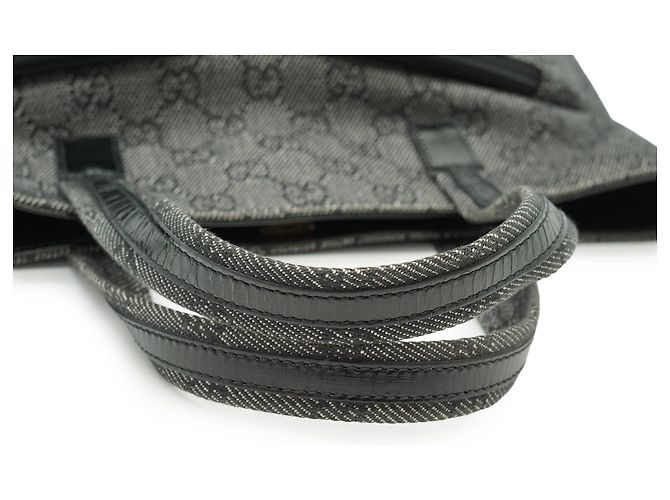 Gucci Borsa Tote in tela GG Monogram con doppia tasca frontale, Nero e Grigio - vista 6