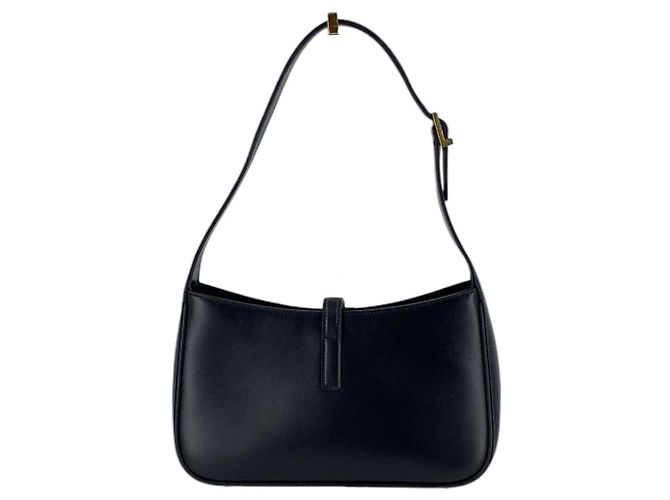 Autre Marque Borsa a tracolla Hobo Le 5 A 7 in pelle liscia nera - vista 3