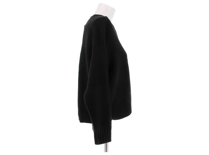 Autre Marque KUJTEN Schwarzer Kaschmirpullover mit Kragen - Ansicht 3