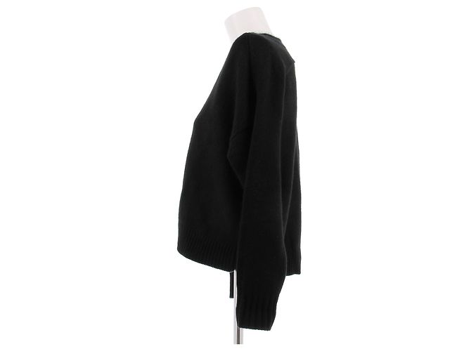 Autre Marque KUJTEN Schwarzer Kaschmirpullover mit Kragen - Ansicht 4