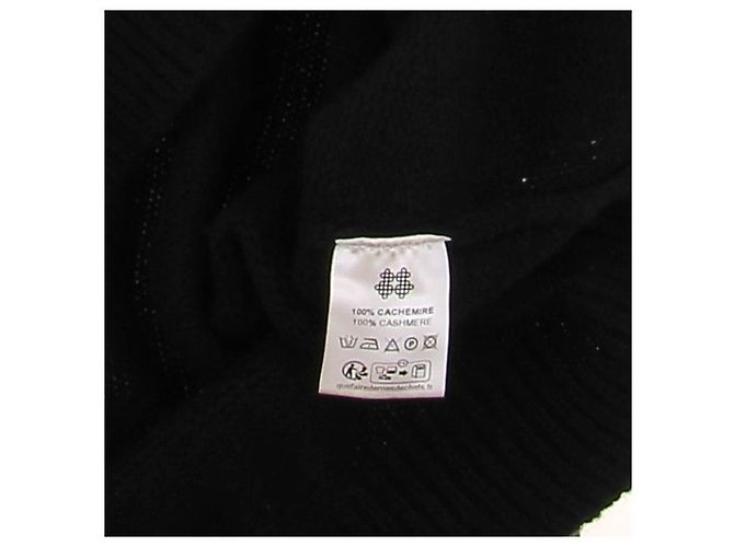 Autre Marque KUJTEN Schwarzer Kaschmirpullover mit Kragen - Ansicht 5