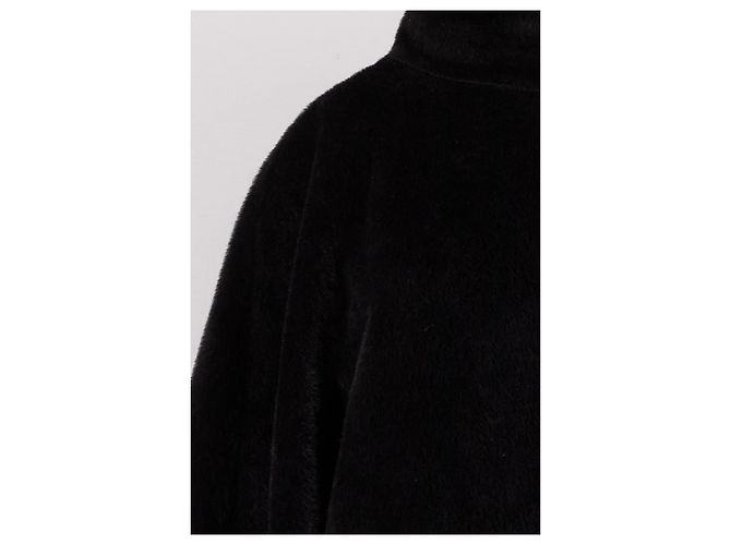 Autre Marque Schwarzer Wollmantel - Ansicht 6