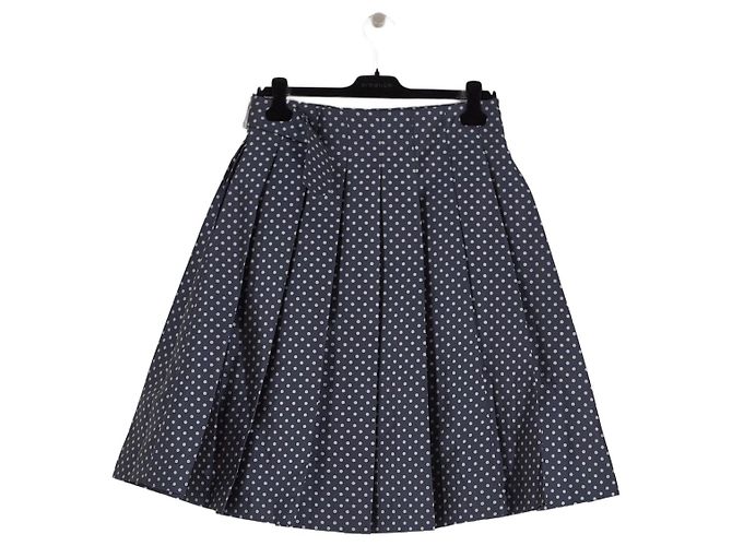 Autre Marque Falda midi plisada con lunares azul marino MITHRIDATE - vista 2