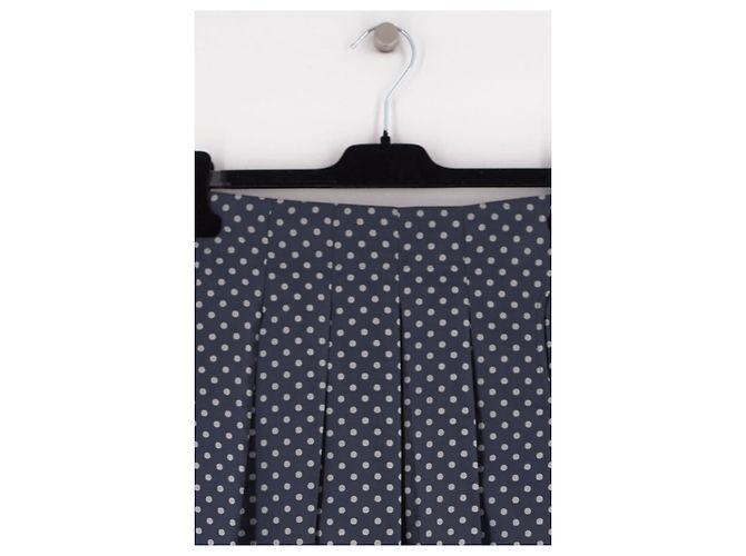 Autre Marque Falda midi plisada con lunares azul marino MITHRIDATE - vista 3