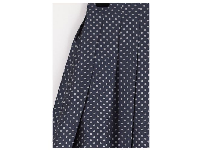 Autre Marque Falda midi plisada con lunares azul marino MITHRIDATE - vista 4