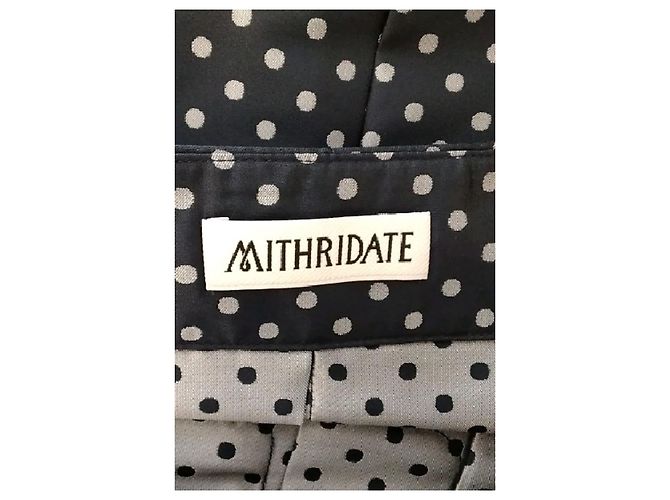 Autre Marque Falda midi plisada con lunares azul marino MITHRIDATE - vista 5