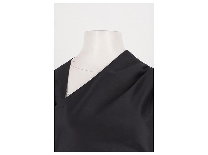 Autre Marque SHUSHU/TONG Schwarzes Wollkleid mit Rüschen - Ansicht 5