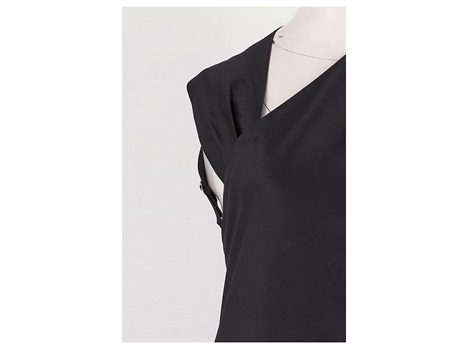 Autre Marque SHUSHU/TONG Schwarzes Wollkleid mit Rüschen - Ansicht 6