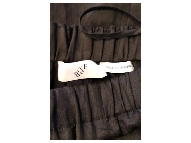 Autre Marque BITE Schwarzes Baumwollkleid Midi - Ansicht 7