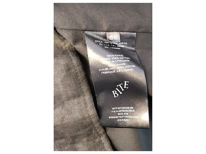 Autre Marque BITE Schwarzes Baumwollkleid Midi - Ansicht 8