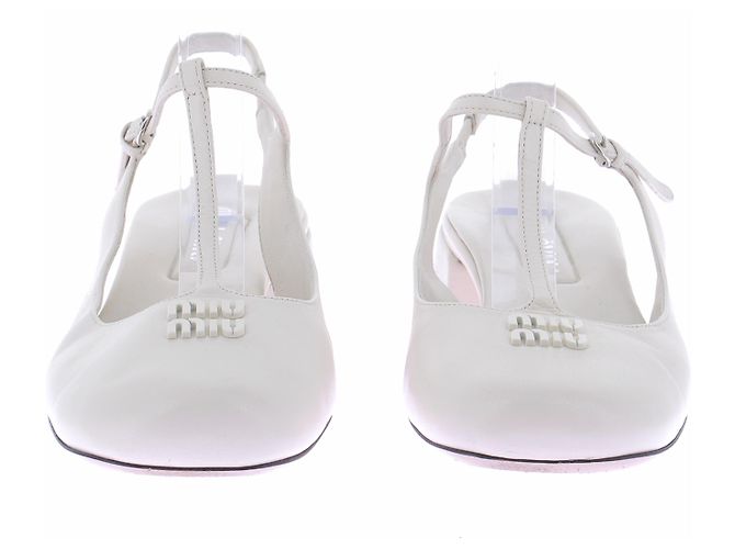 Miu Miu Décolleté slingback bianche - vista 4