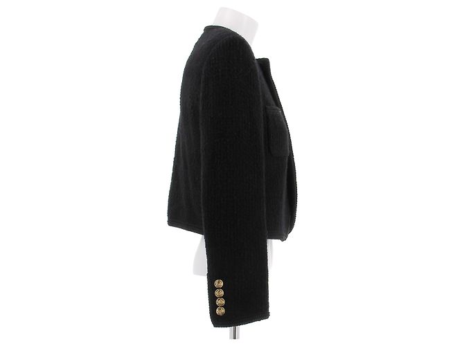 Chaqueta corta de lana negra Céline - vista 3